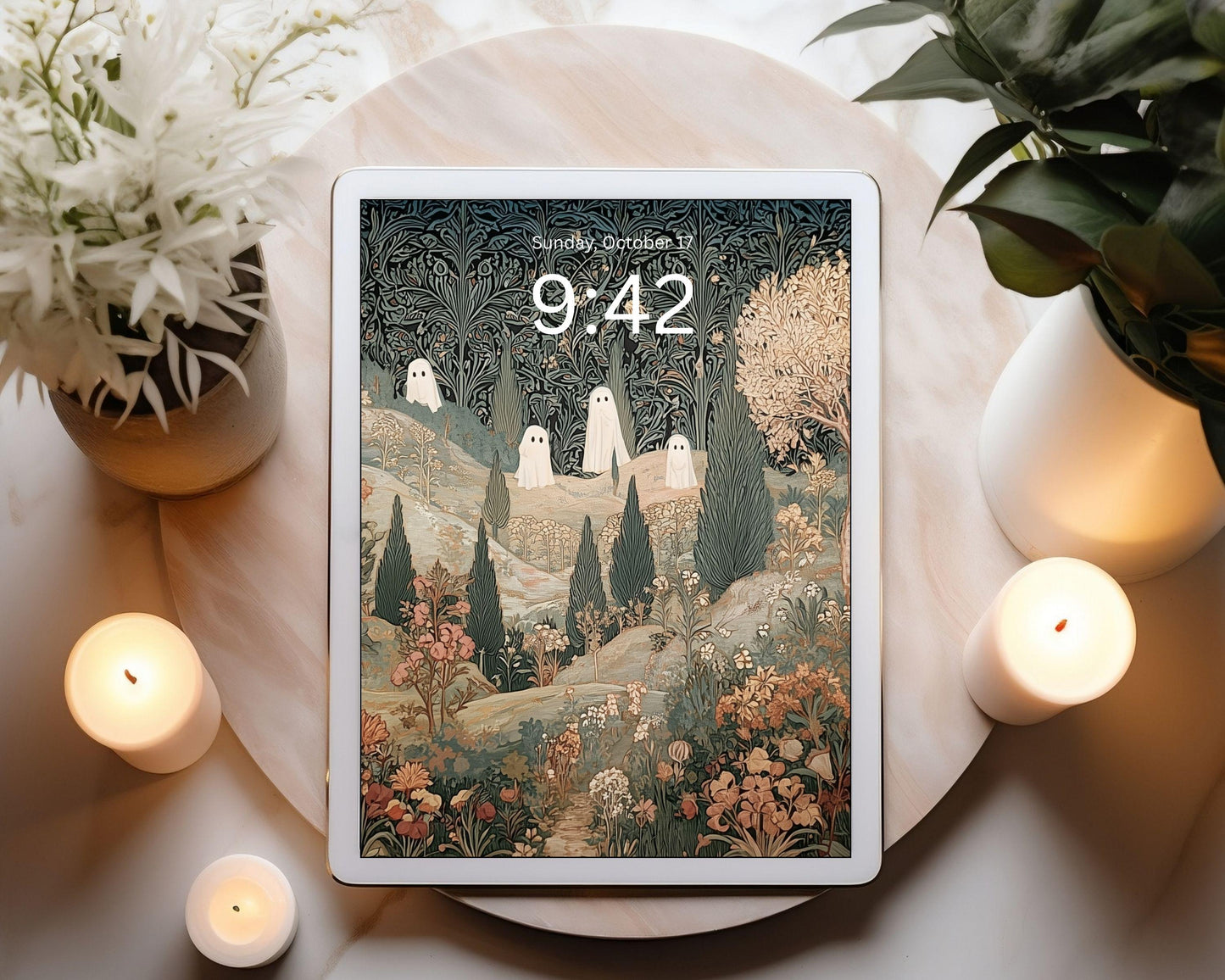 Ghosts in Fall Landscape Desktop Wallpaper Set