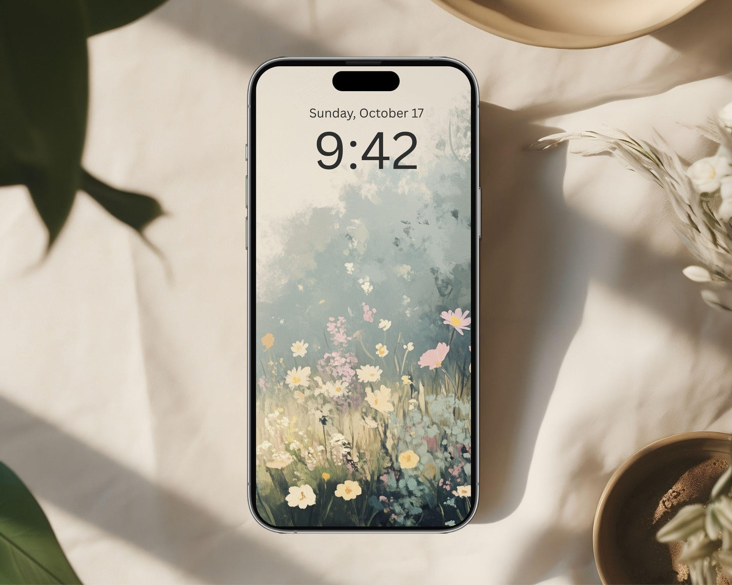 Yellow Wildflower Landscape Phone Wallpaper