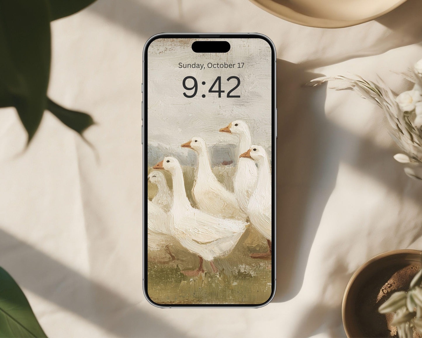 White Geese Phone Wallpaper