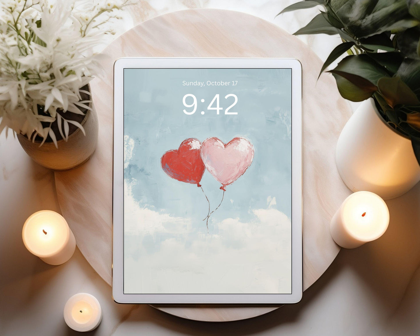 Heart Balloons Desktop Wallpaper Set