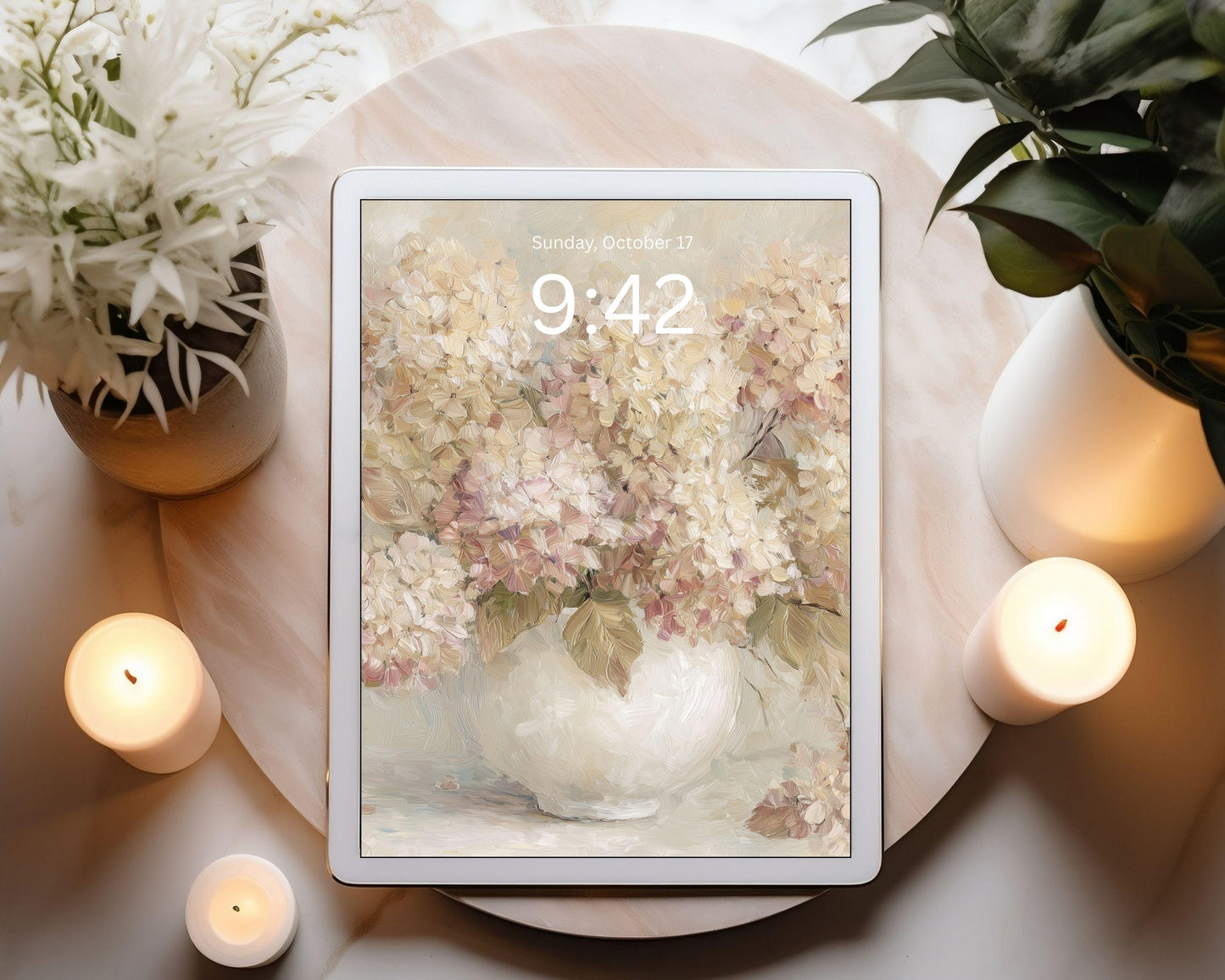 Pink Hydrangeas Desktop Wallpaper Set