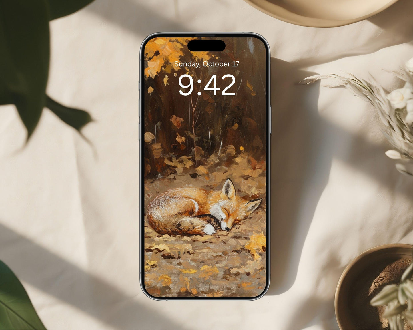 Sleeping Fox Phone Wallpaper