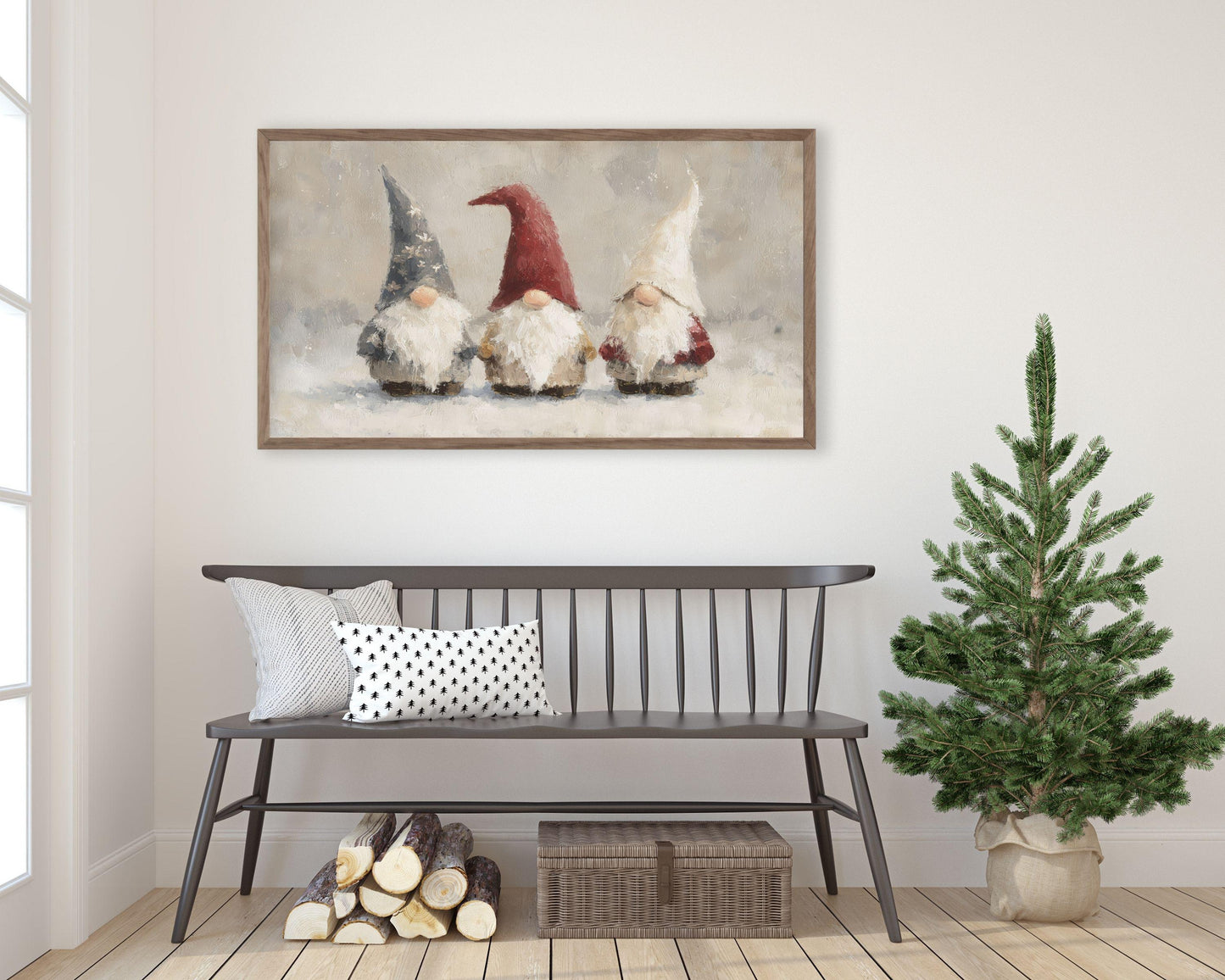 Nordic Christmas Gnomes Frame TV Art