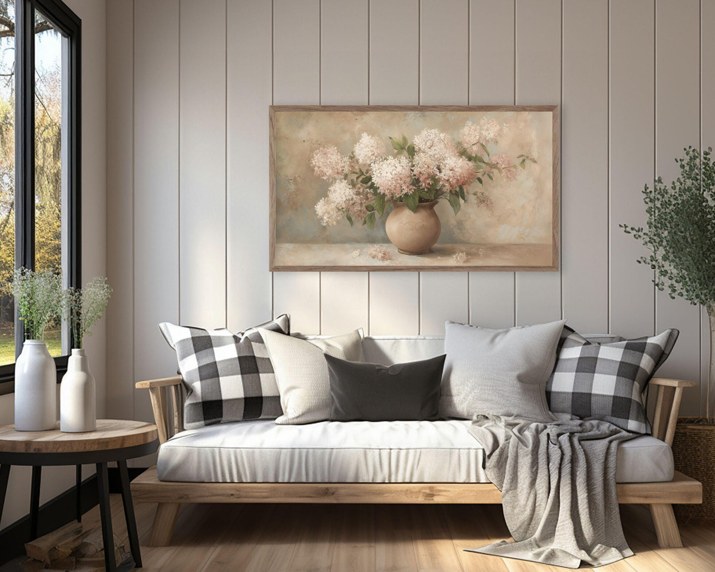 Pink Hydrangeas Frame TV Art