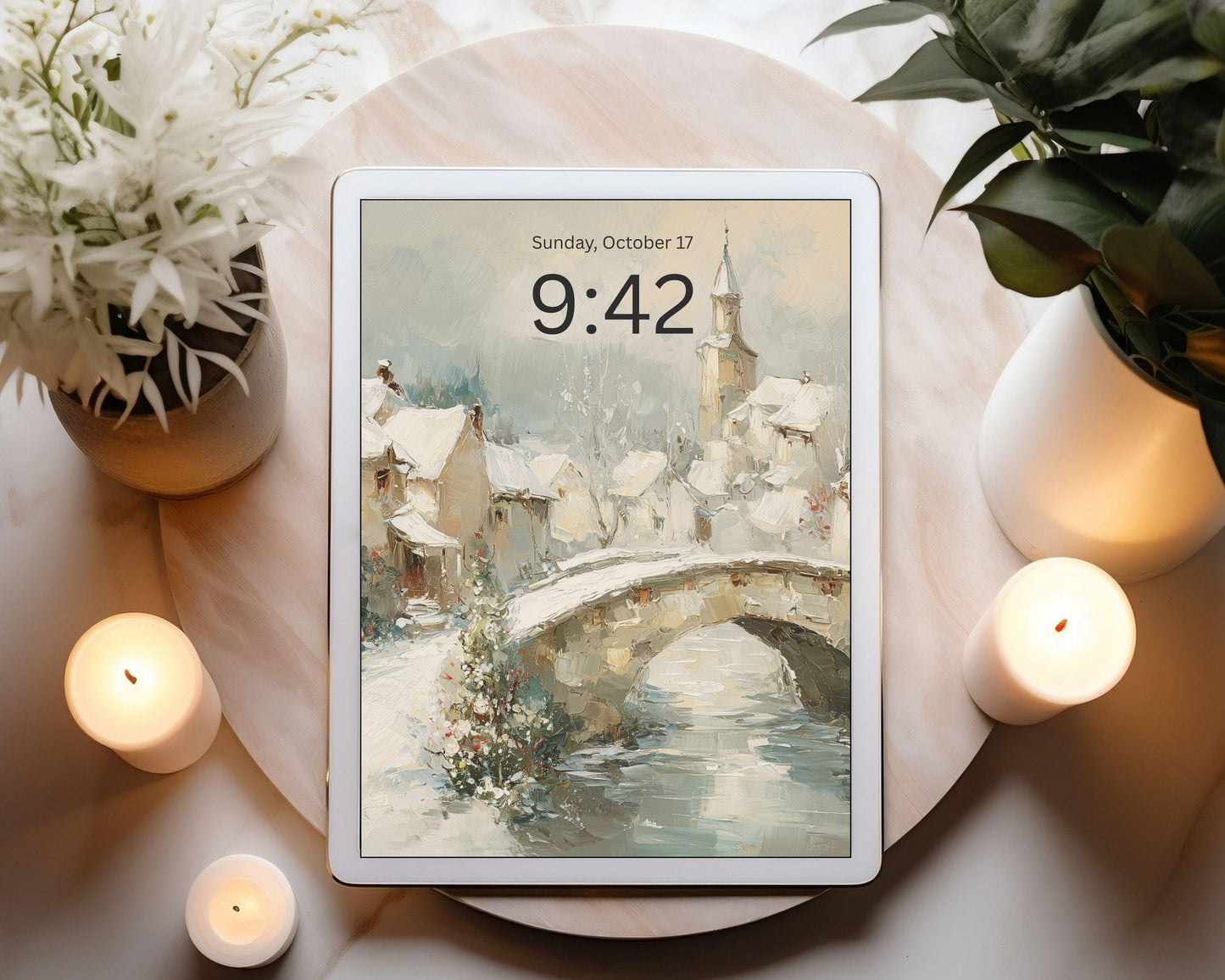 Winter Village Desktop Wallpaper Set