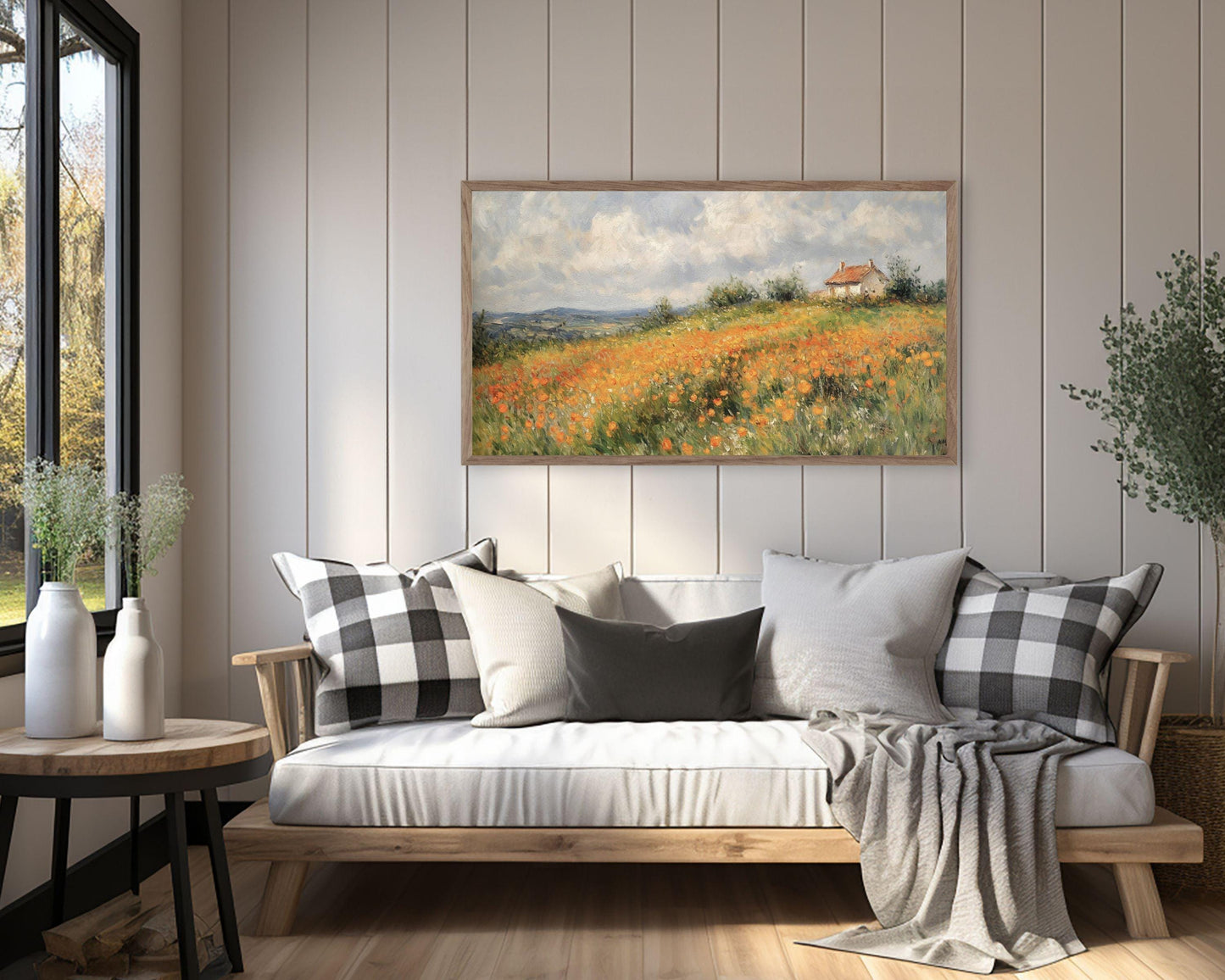 Fall Wildflower Field on a Hill Fall Frame TV Art