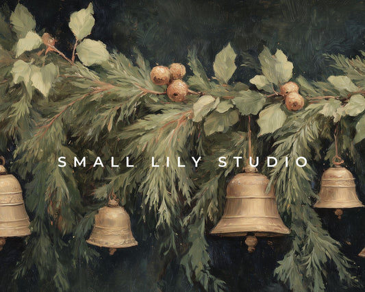 FRAME TV art Christmas Bells, Samsung Frame TV art Holidays Moody Vintage Style Painting | TV1017