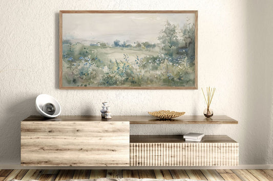 Blue wildflowers watercolor Frame TV art