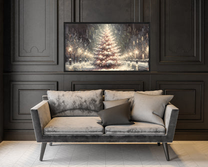 Christmas Tree Neutral Frame TV Art