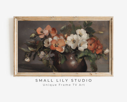 Rustic Moody Flowers Still Life Frame TV Art