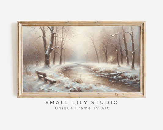 Winter Stream Landscape Frame TV Art