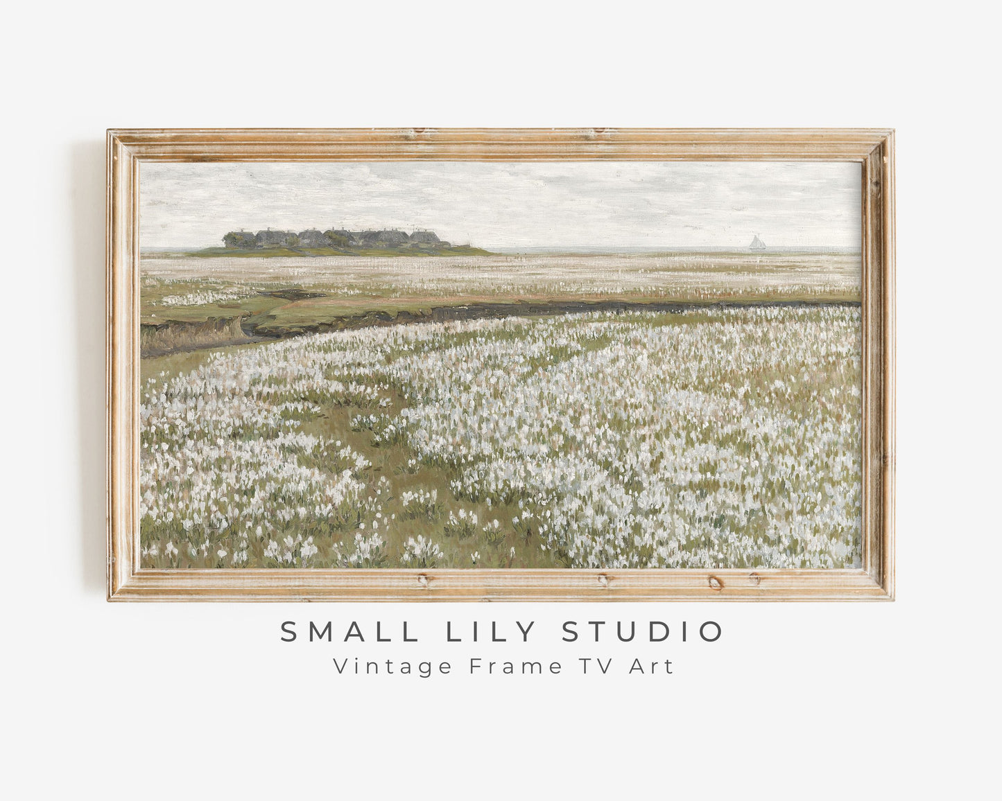 Spring Wildflower Field White Flowers Frame TV Art