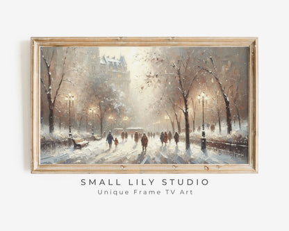 Walking in Winter Snow Frame TV Art