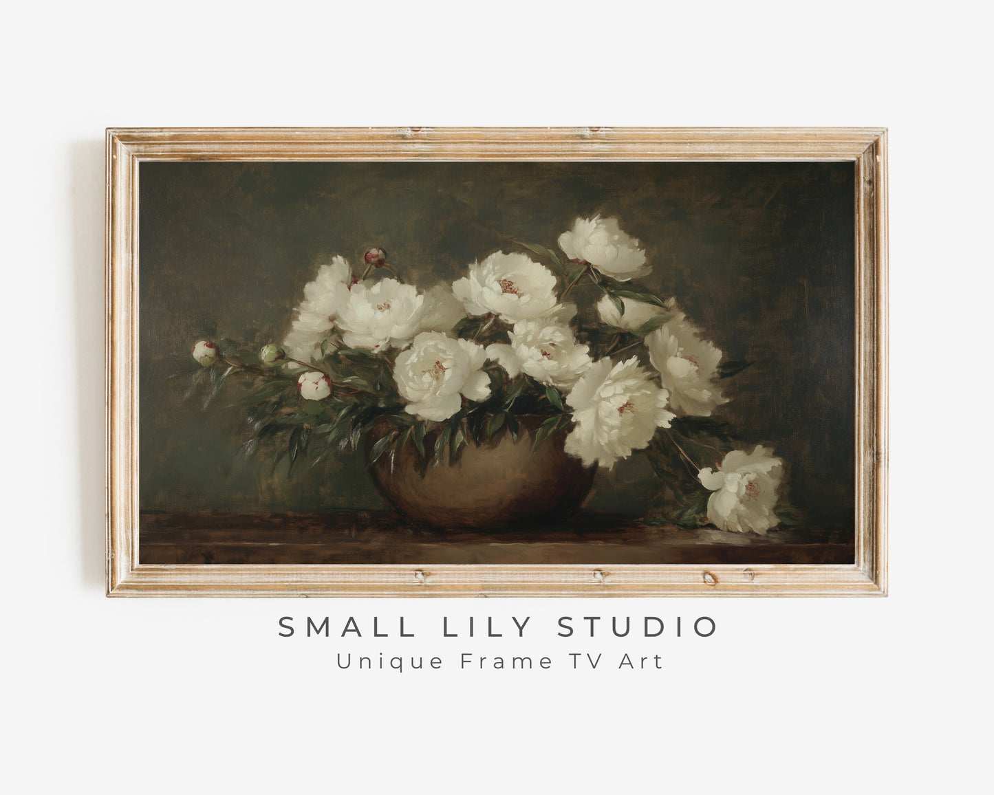 Moody Florals Vintage Style Painting Frame TV Art