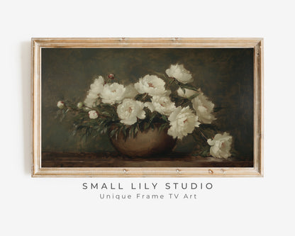 Moody Florals Vintage Style Painting Frame TV Art