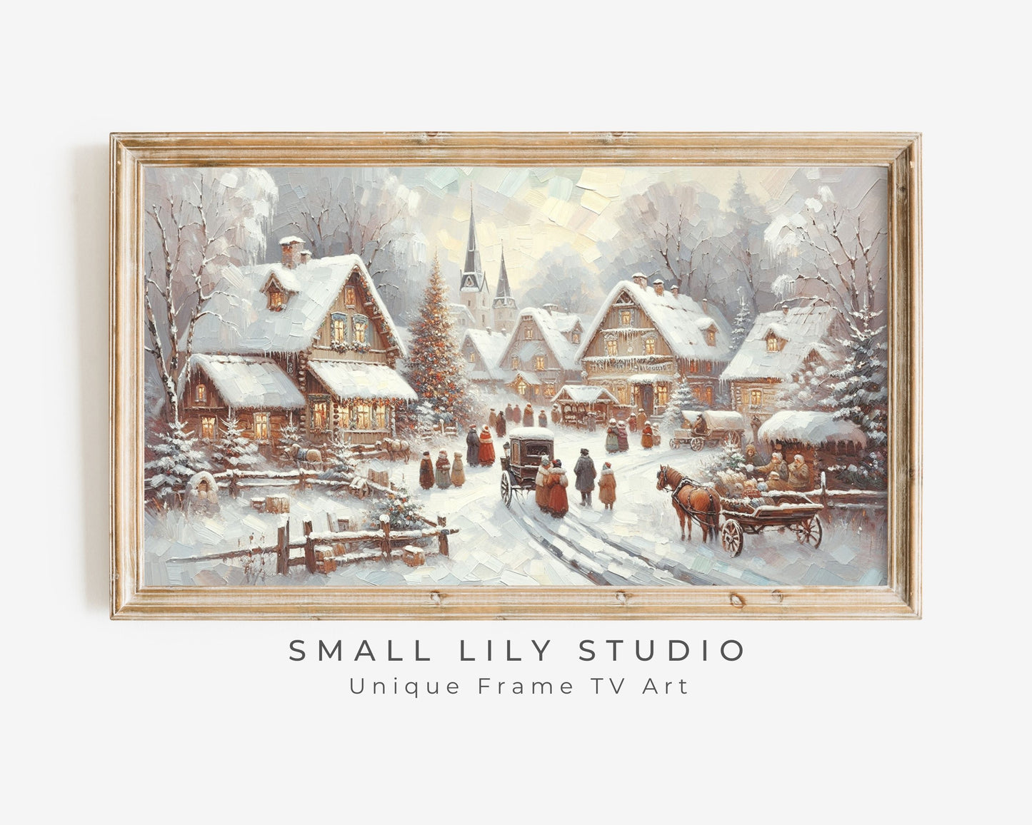 Christmas Village in Winter Frame TV Art