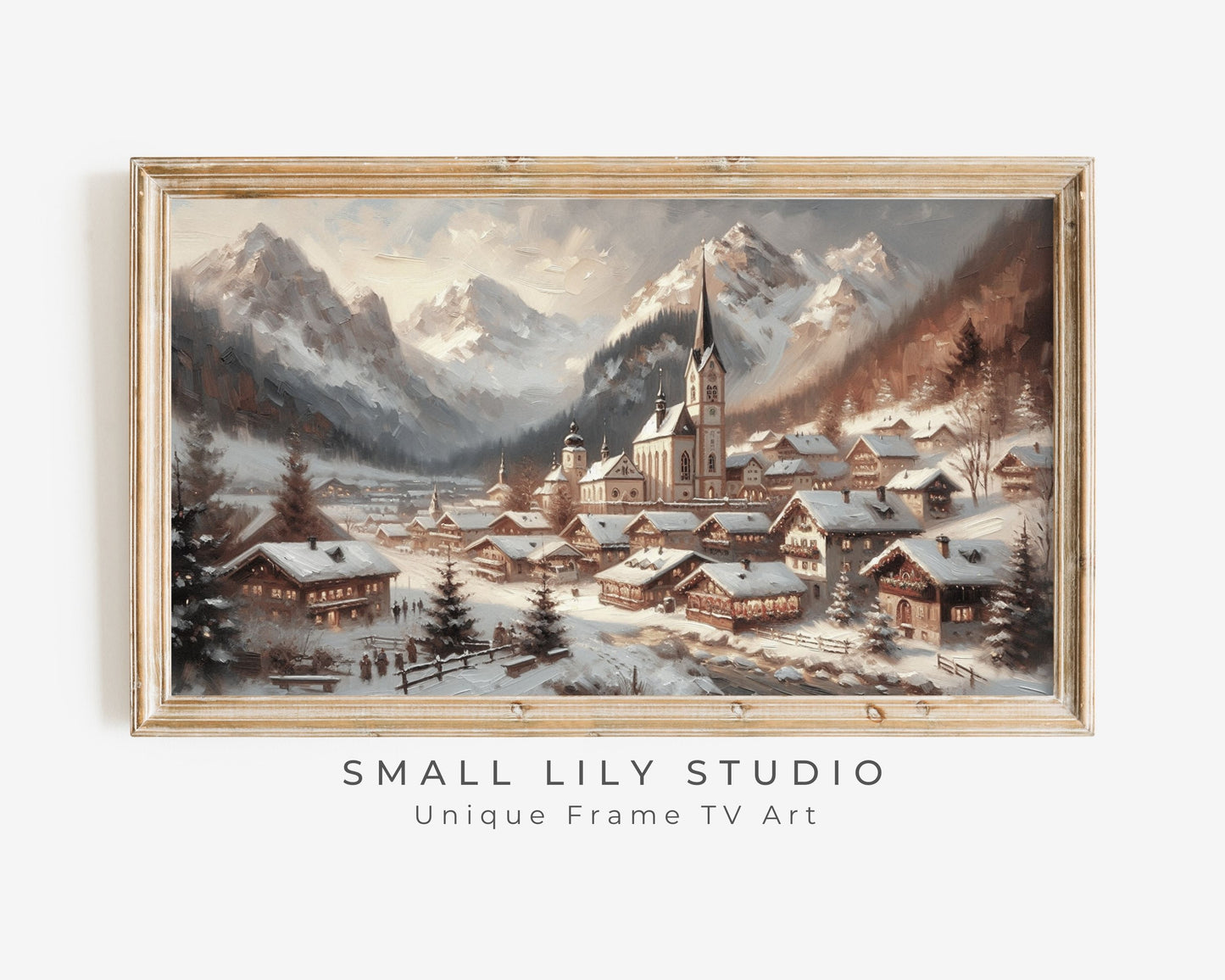 Bavarian Christmas Village Frame TV Art