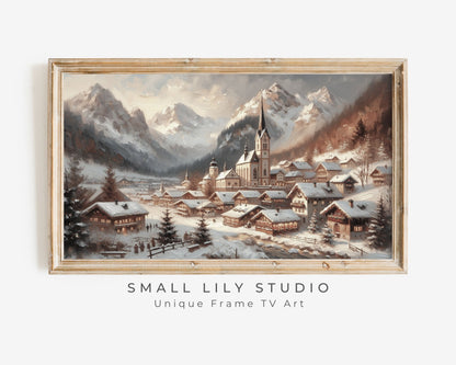 Bavarian Christmas Village Frame TV Art