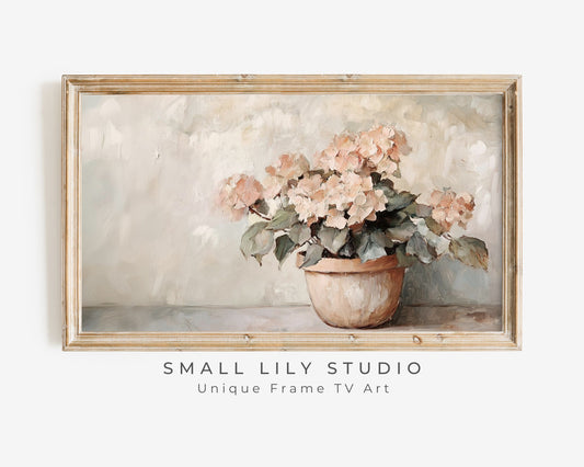 Pink Hydrangeas Still Life Frame TV Art