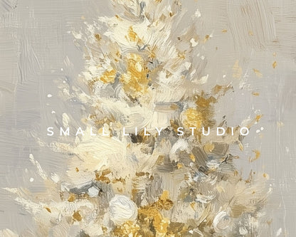 Gold Christmas Tree Phone Wallpaper