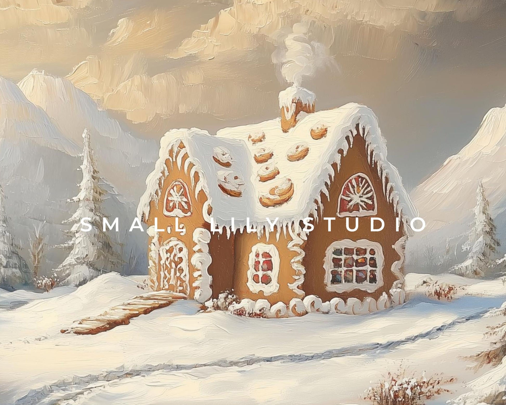 Cute Gingerbread House Frame TV Art