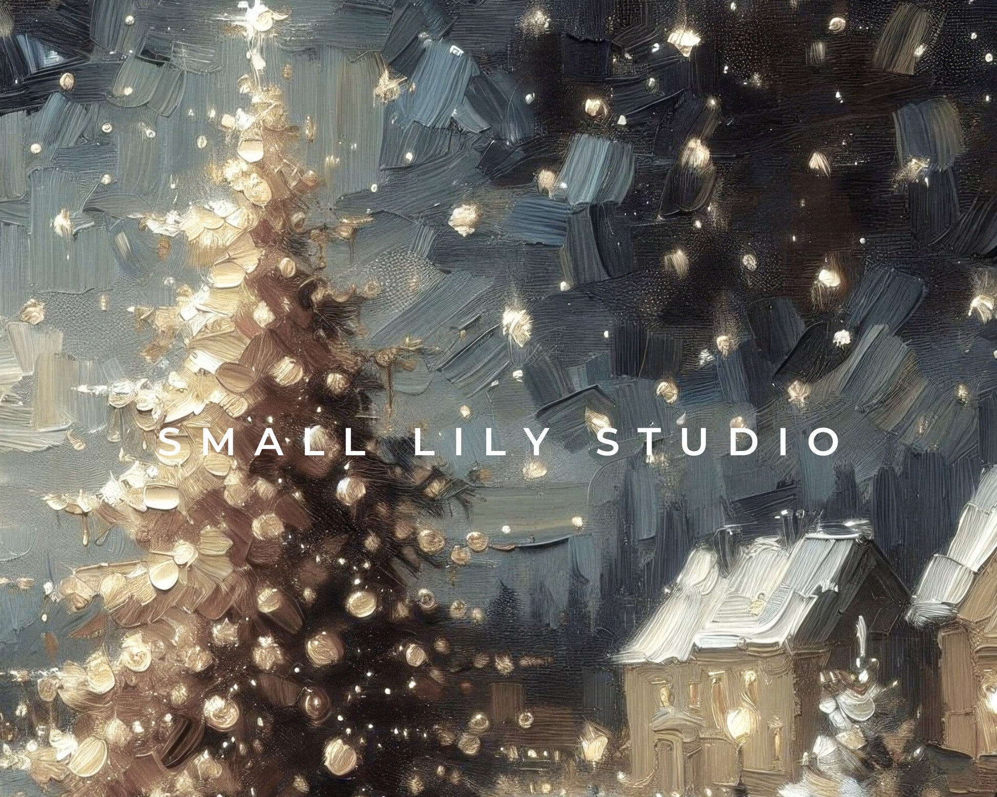 Christmas Tree under Starry Sky Frame TV Art