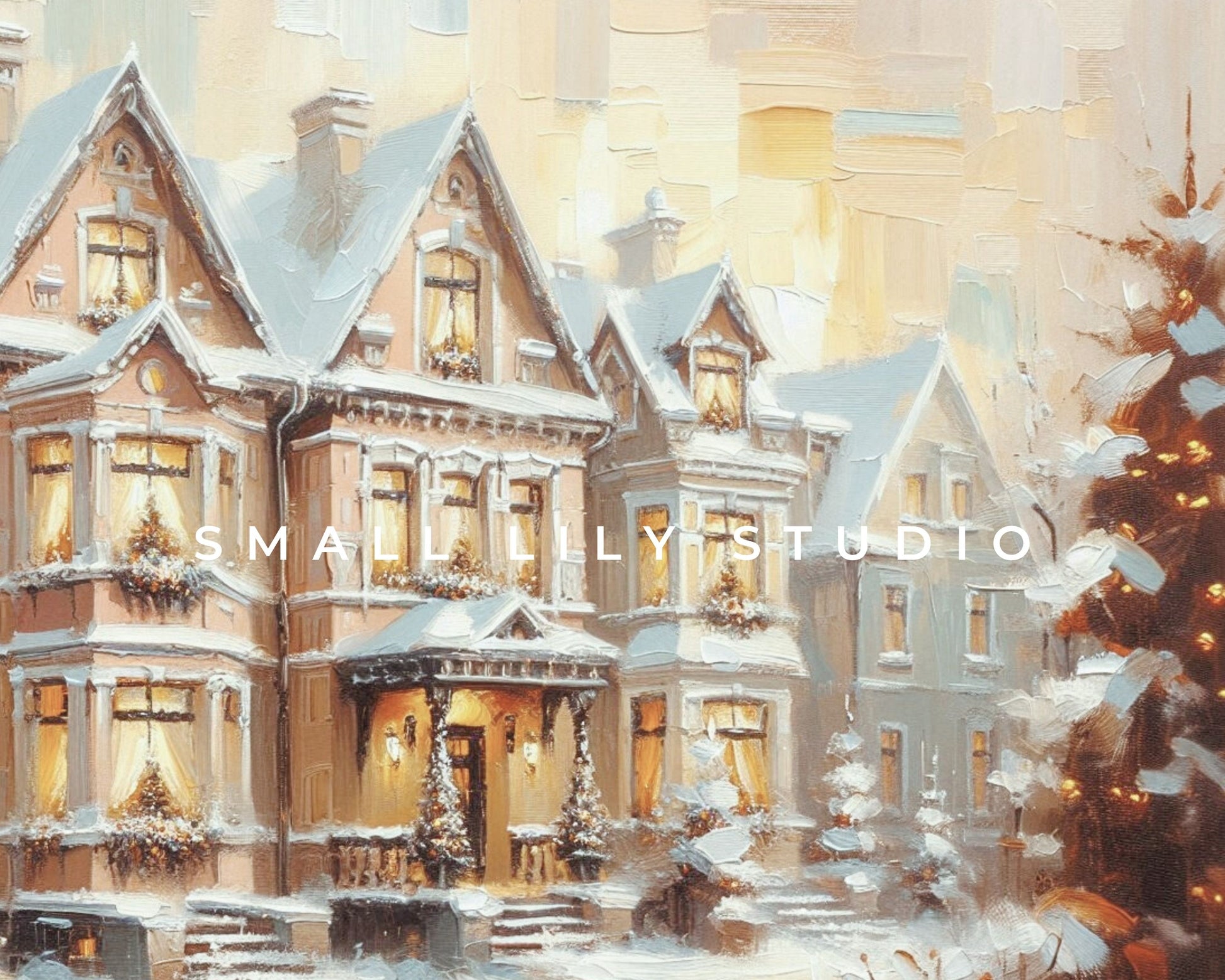 Christmas Townhouses Frame TV Art