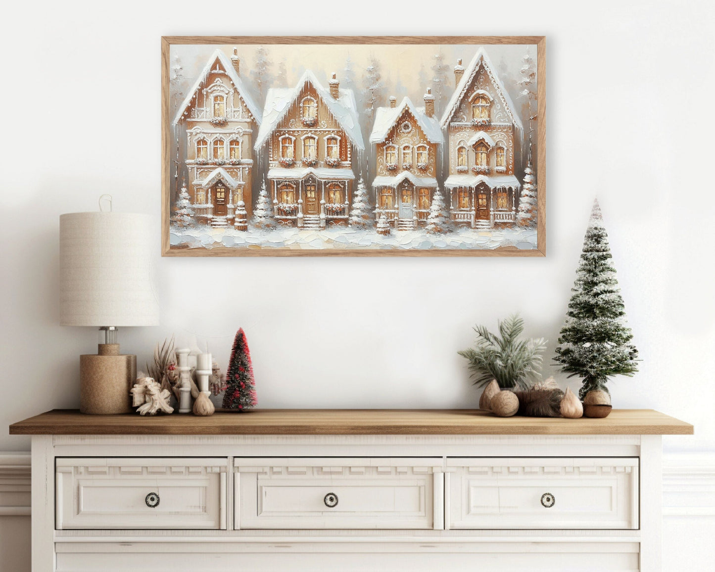 Gingerbread Houses Christmas Frame TV Art