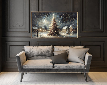 Christmas Tree under Starry Sky Frame TV Art