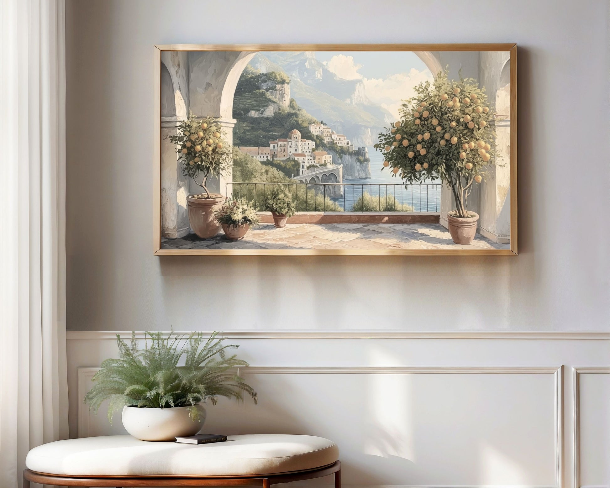 Summer Italian Terrace & Lemon Tree Frame TV Art