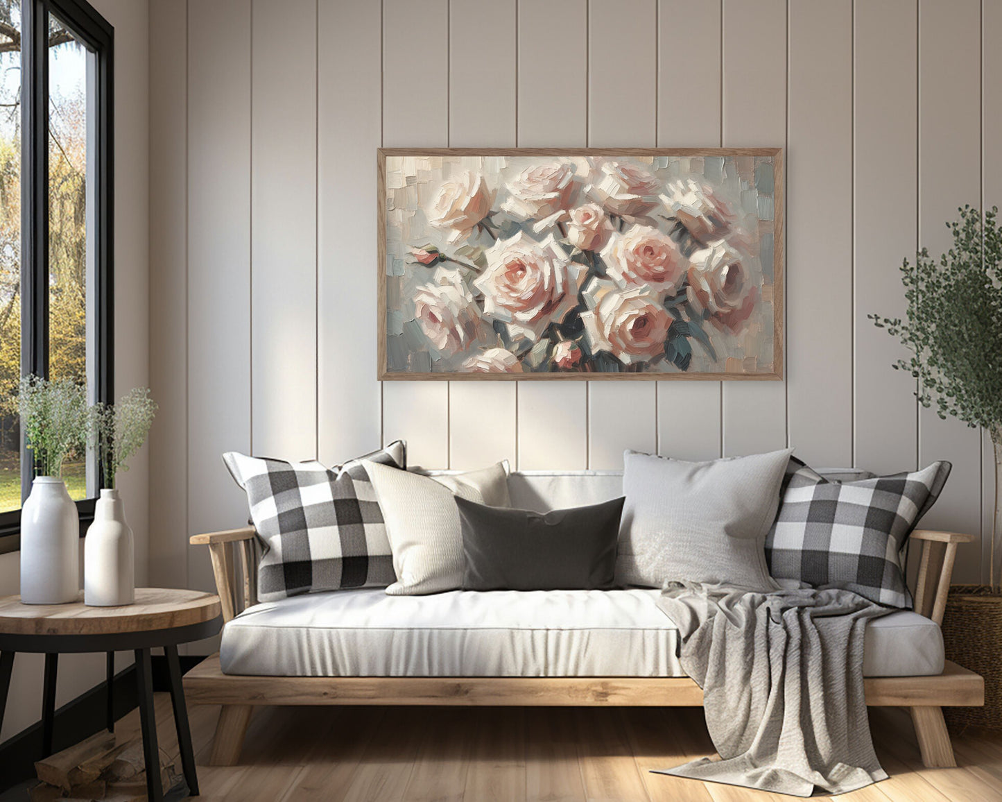 Pink Roses Frame TV Art