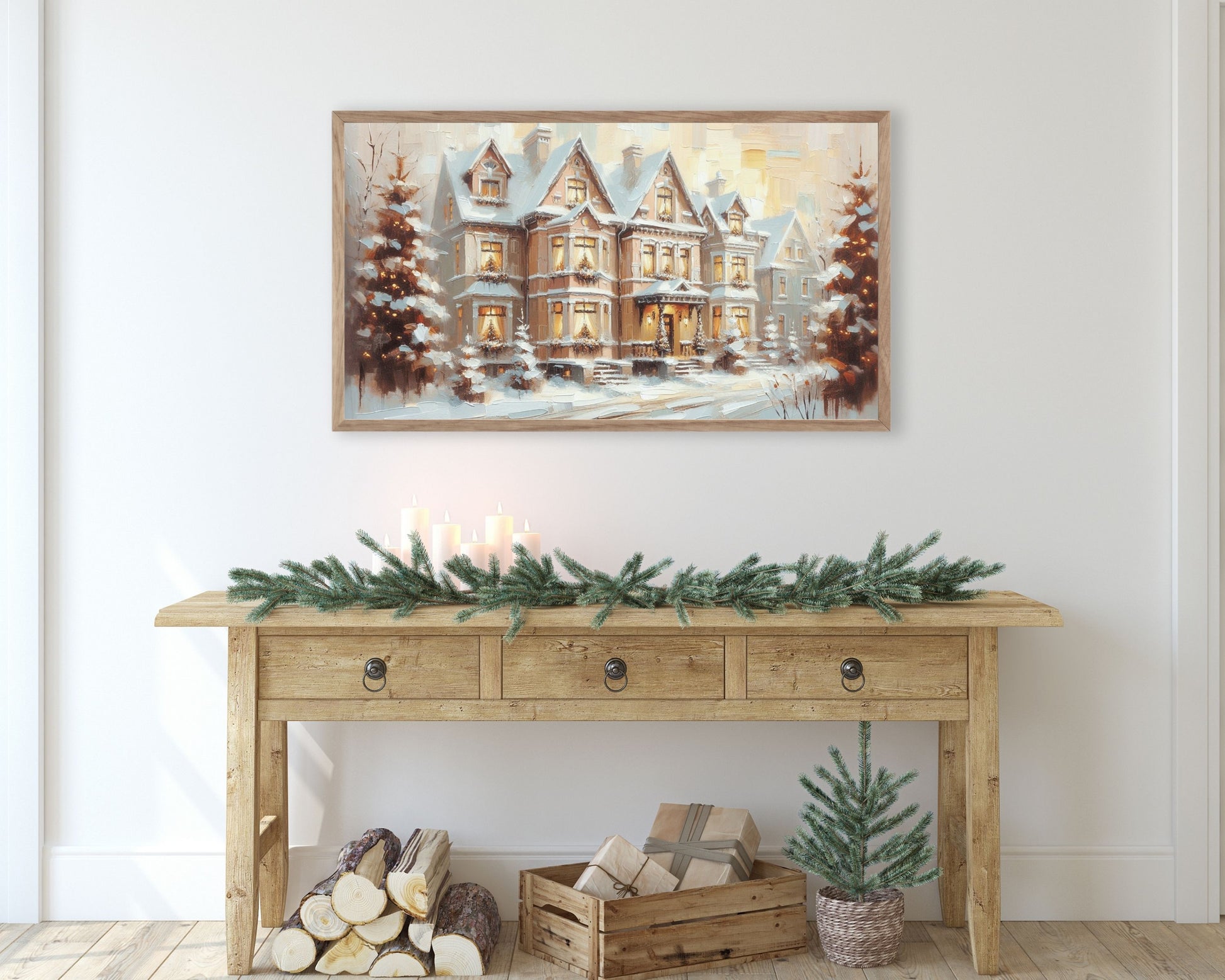 Christmas Townhouses Frame TV Art