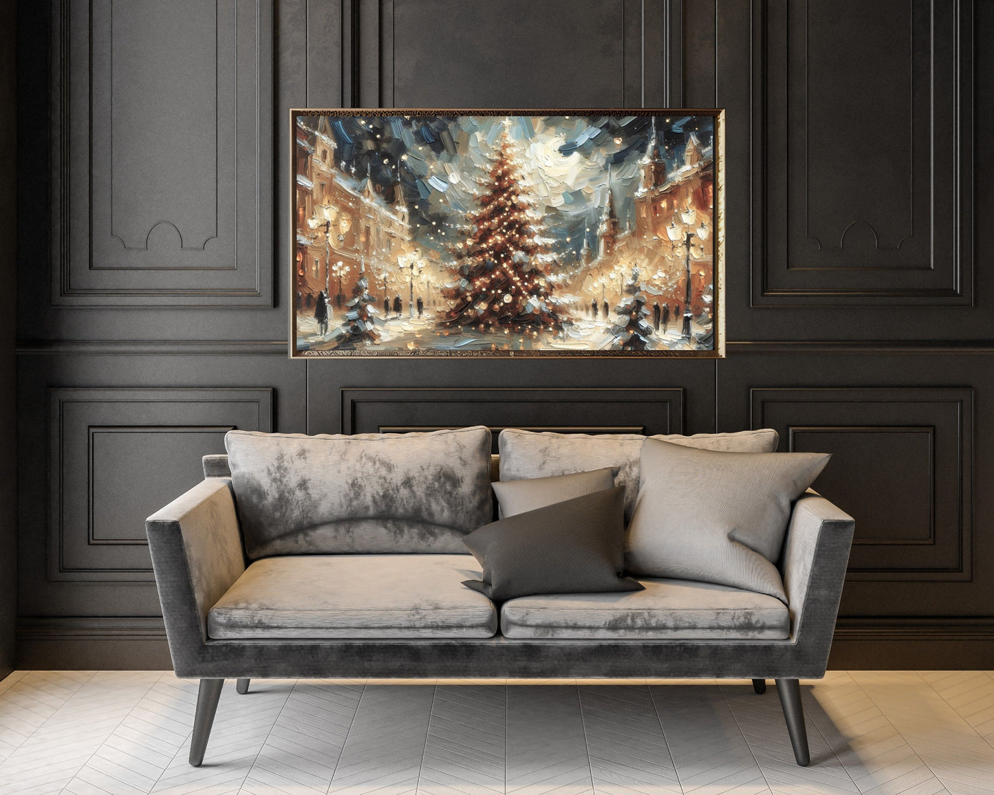 Christmas Tree in Town Square Frame TV Art