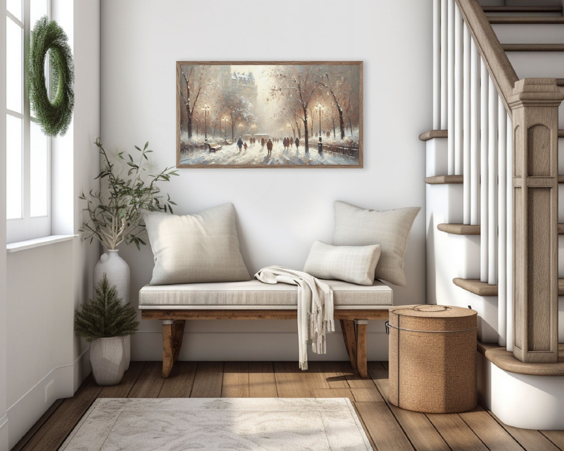 Walking in Winter Snow Frame TV Art