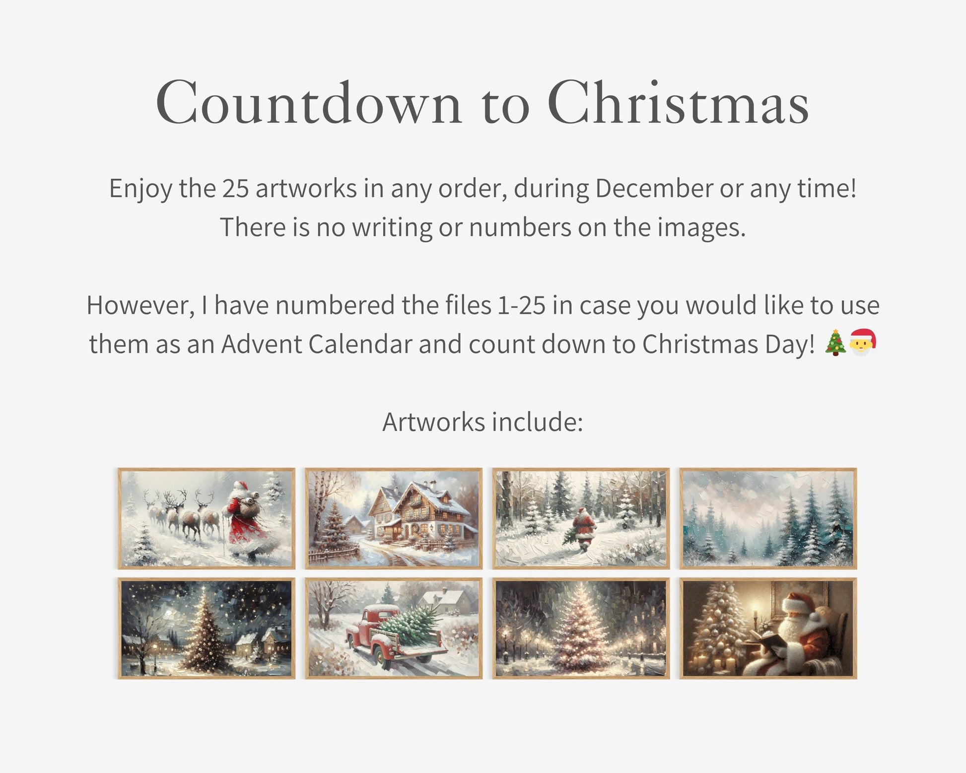 Christmas Frame TV Art Bundle of 25