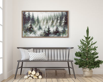 Forest Snowfall Winter Landscape Frame TV Art