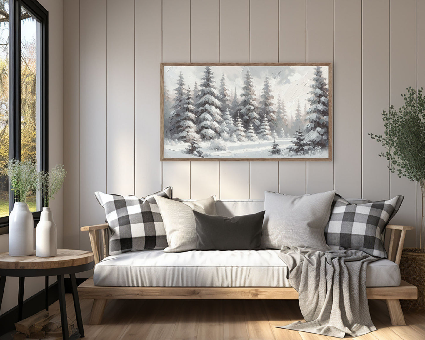 Snowy Winter Forest Frame TV Art