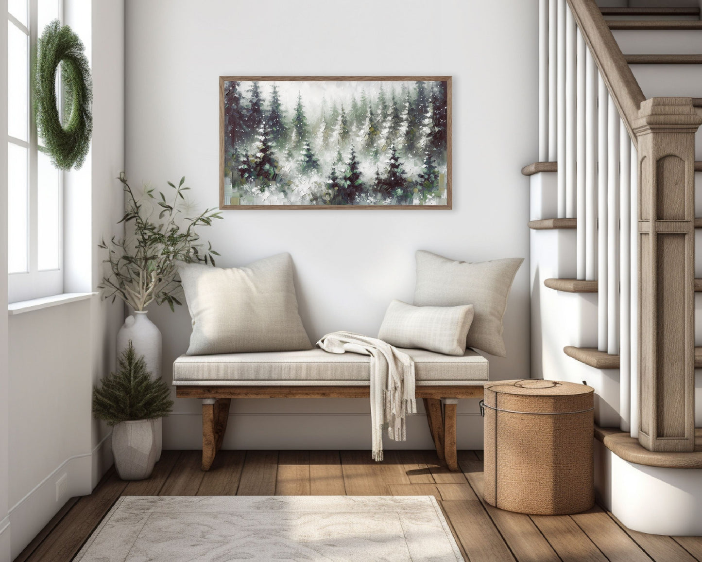 Forest Snowfall Winter Landscape Frame TV Art