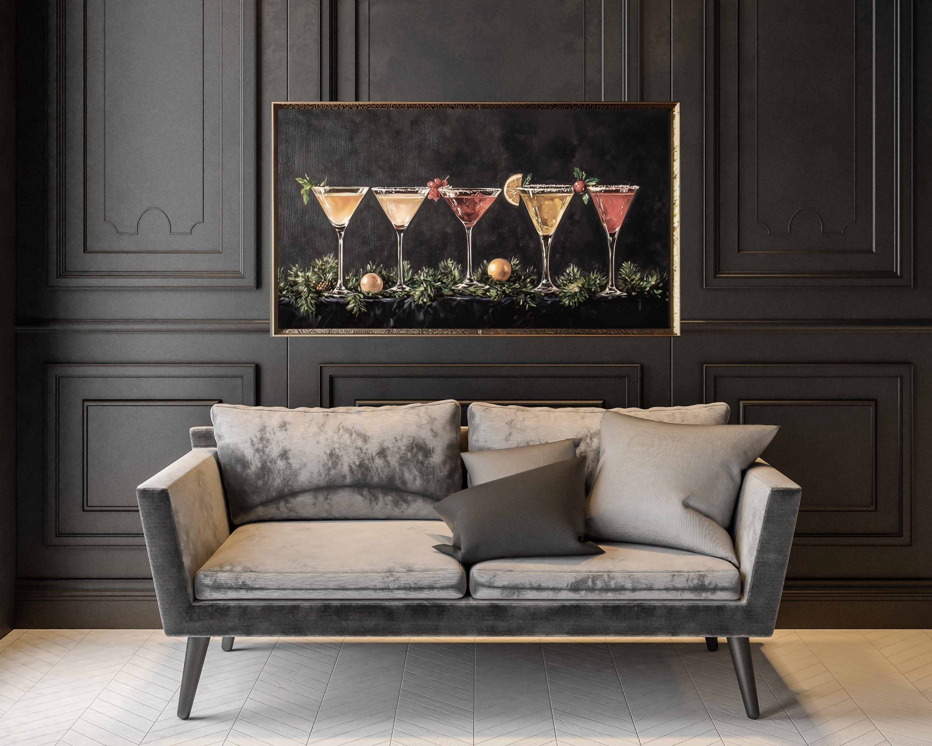 New Years Cocktails Frame TV Art