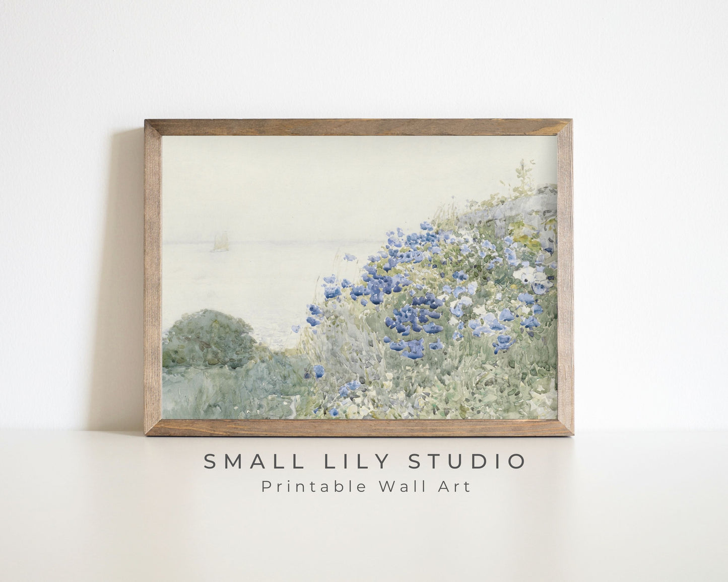 Blue Coastal Wildflowers Printable Wall Art