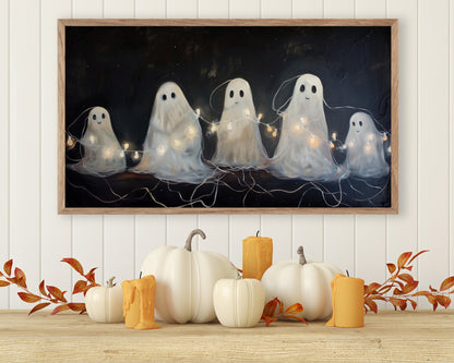 Halloween Frame TV Art Spooky Ghost Set