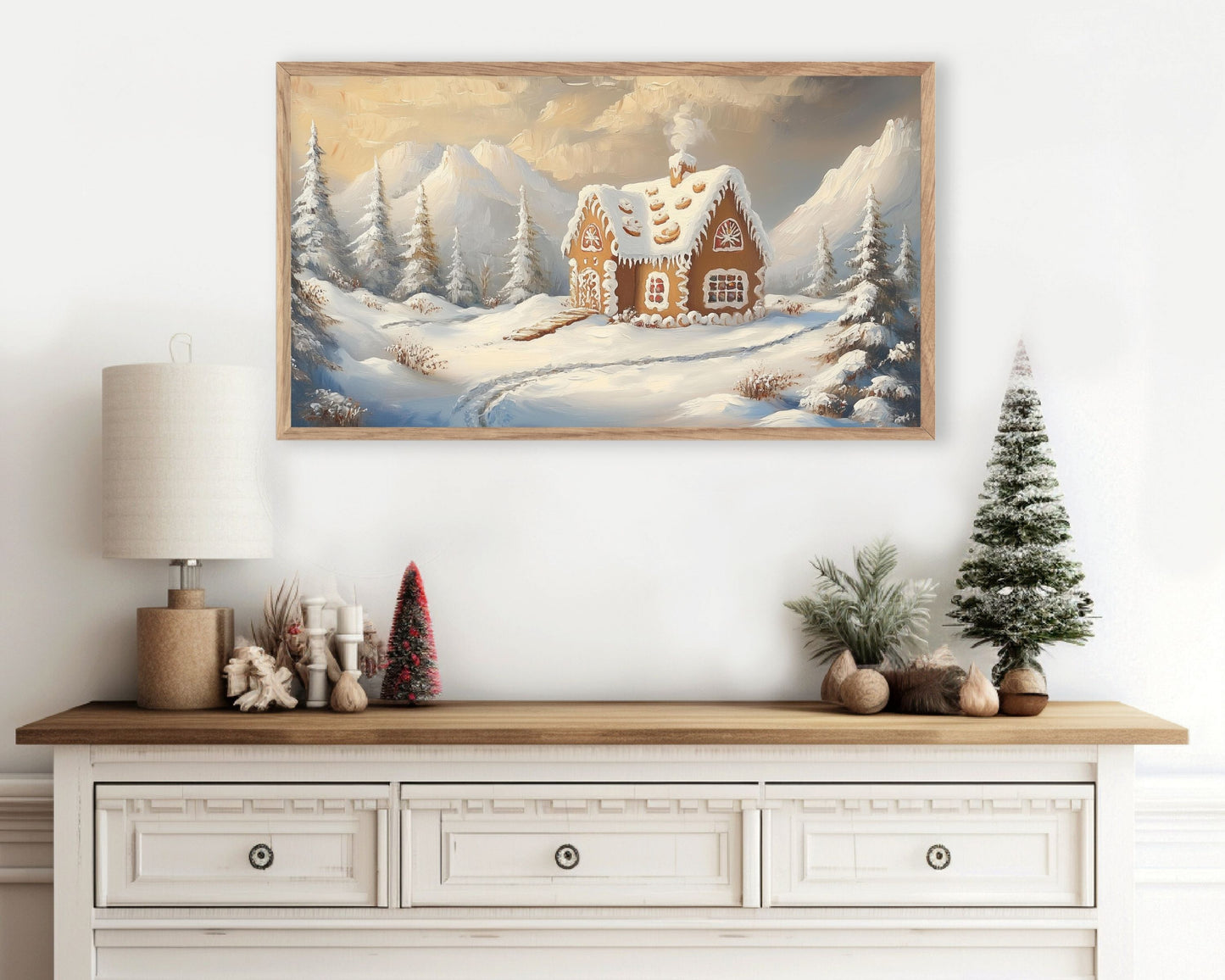 Cute Gingerbread House Frame TV Art