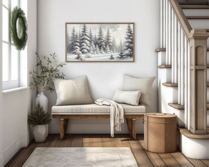 Snowy Winter Forest Frame TV Art