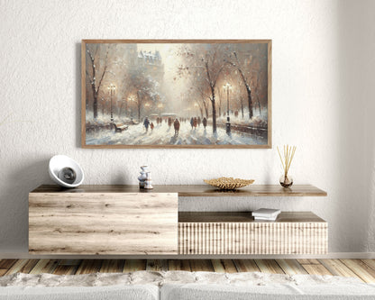 Walking in Winter Snow Frame TV Art