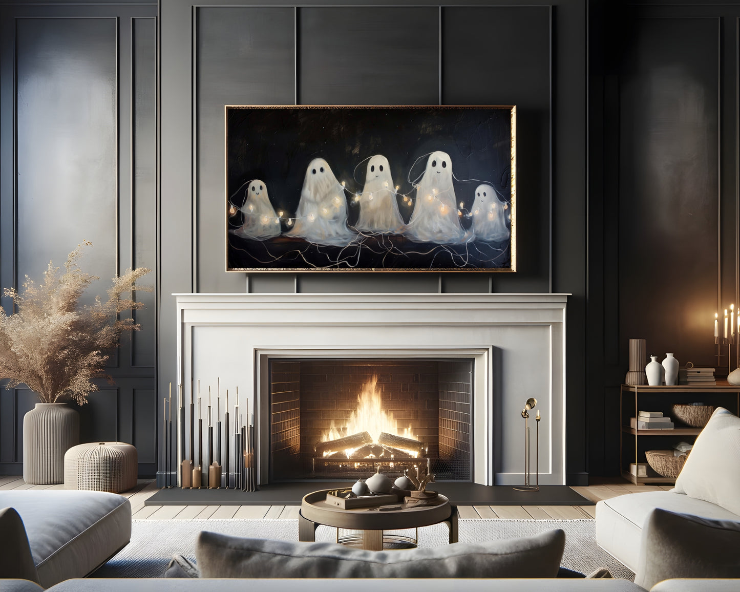 Ghosts Partying Halloween Frame TV Art