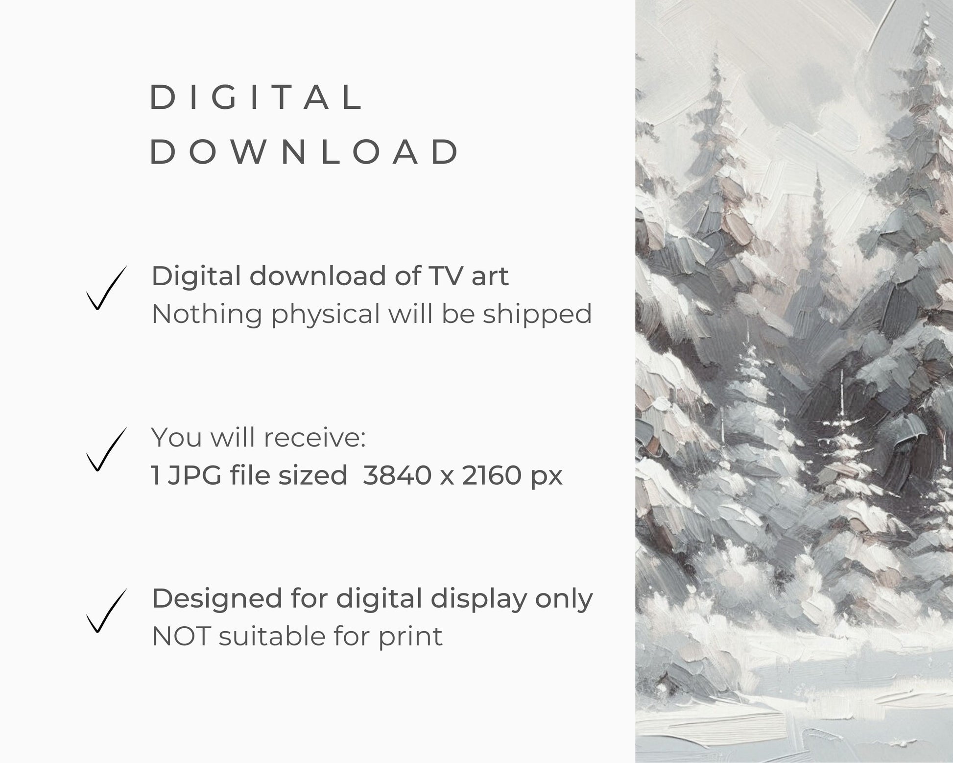 Snowy Winter Forest Frame TV Art