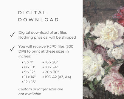 Moody Pink Floral Print Printable Wall Art