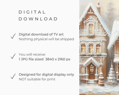 Gingerbread Houses Christmas Frame TV Art