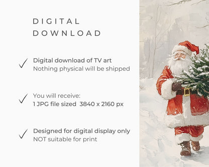 Santa in the Snow Christmas Frame TV Art