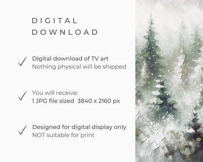 Forest Snowfall Winter Landscape Frame TV Art